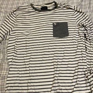 abercrombie and fitch x large black and white striped long sleeve sweater
